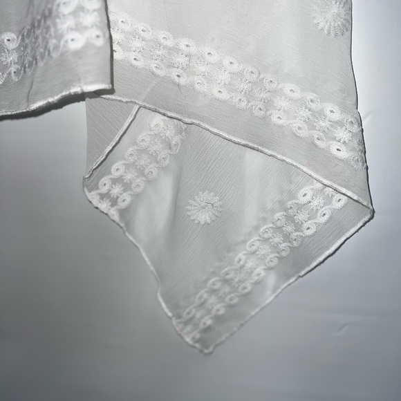 Indigo Soul Cardigan Women’s Large White Sleeveless 100% Polyester Open Front - Picture 12 of 13